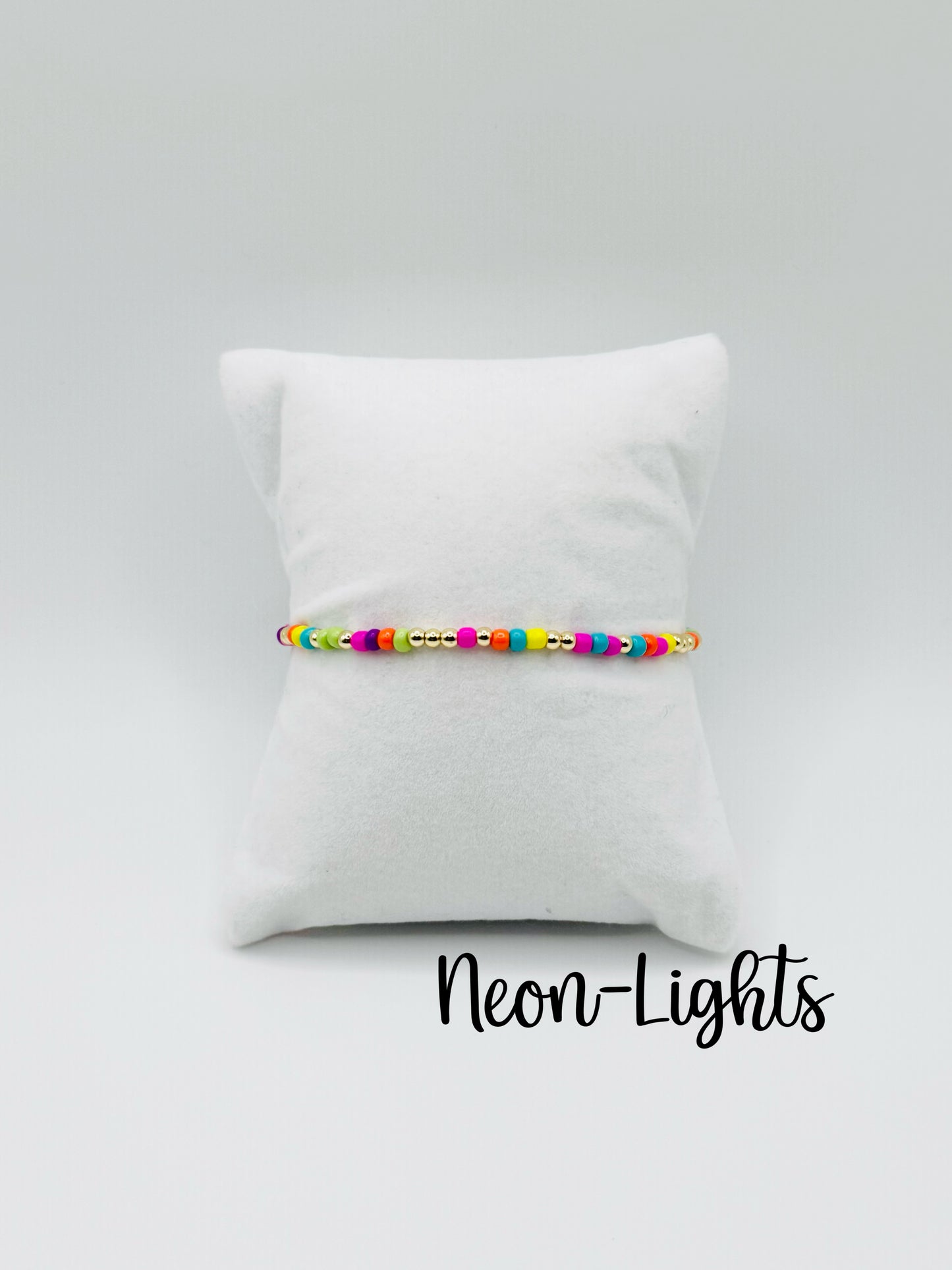 Stackables Beaded Bracelets 3mm Gold + Seed Bead