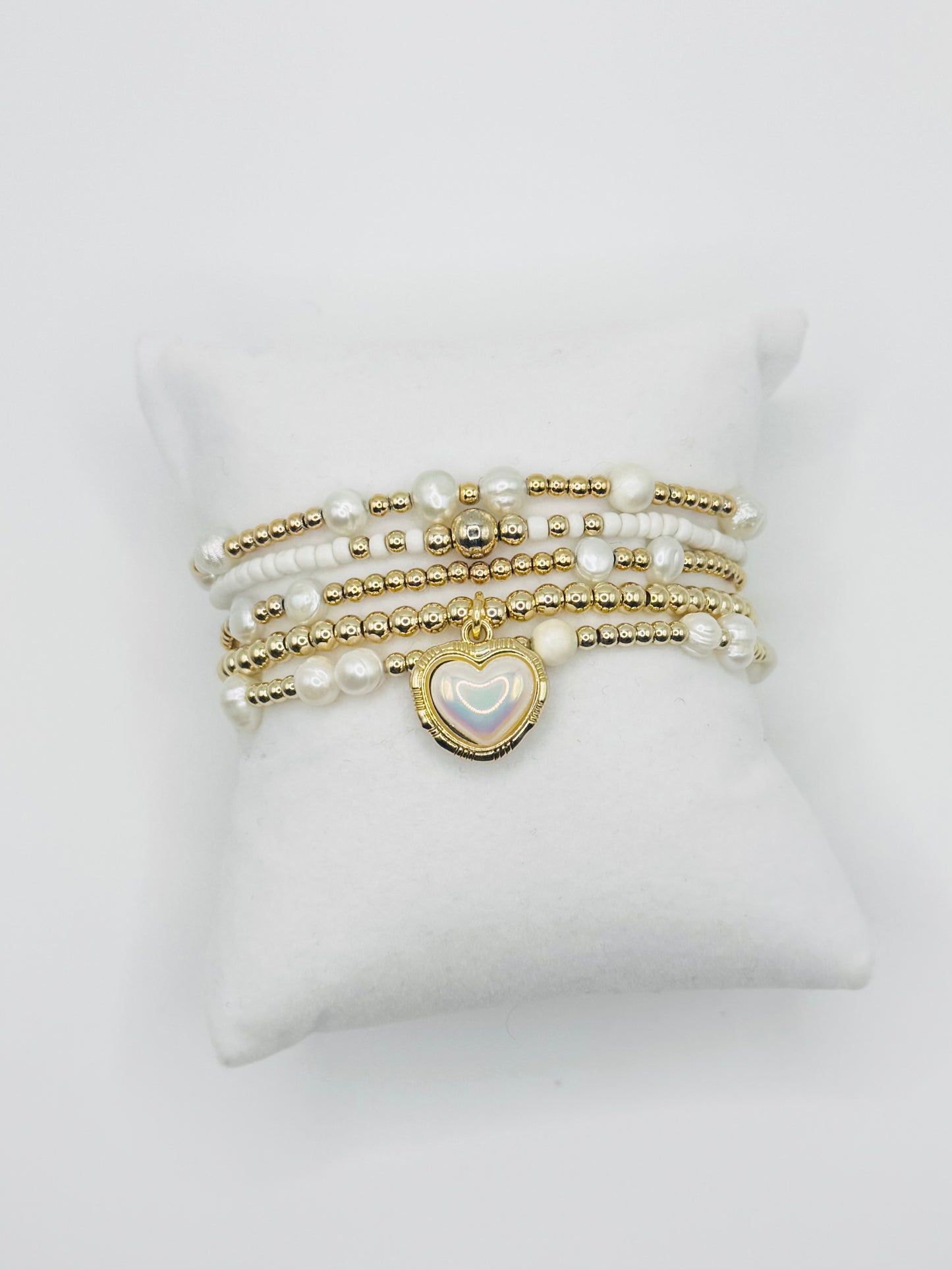 Pearl Crush Gold Beaded Bracelet