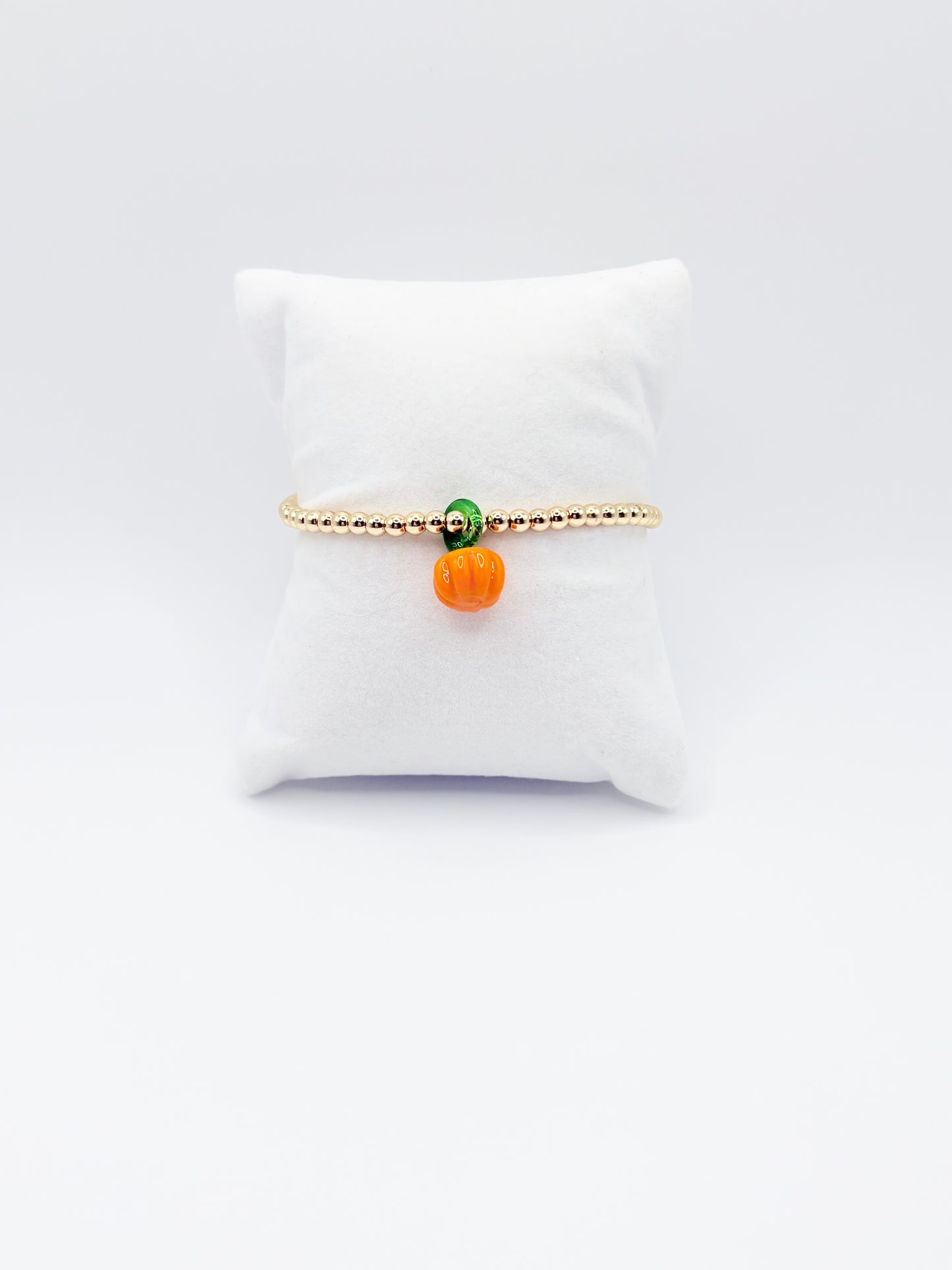 Pumpkin Bliss Gold Beaded Bracelet