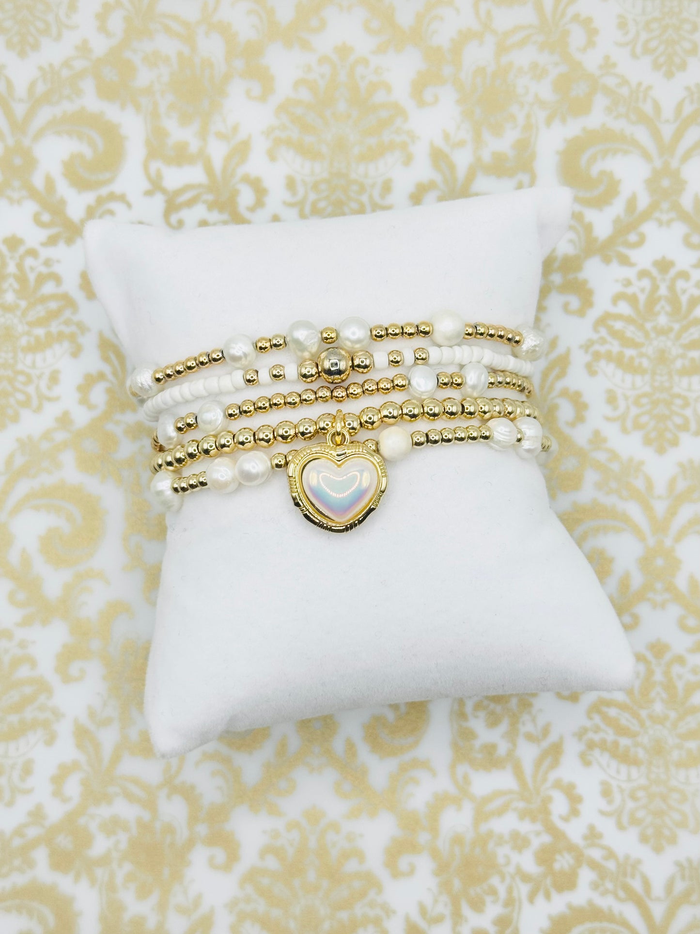 Pearl Crush Gold Beaded Bracelet