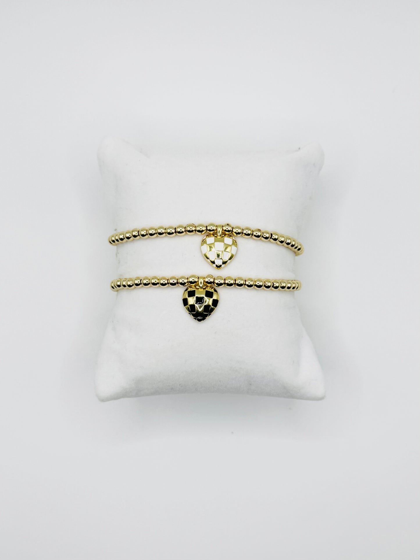 CheckMate Gold Beaded Bracelet