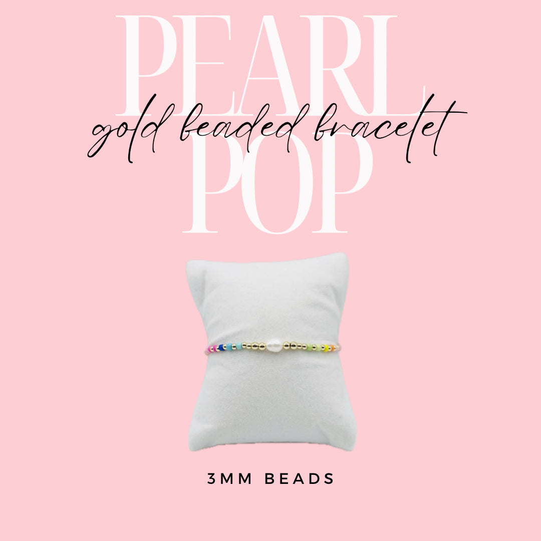 Pearl Pop Gold Beaded Bracelet