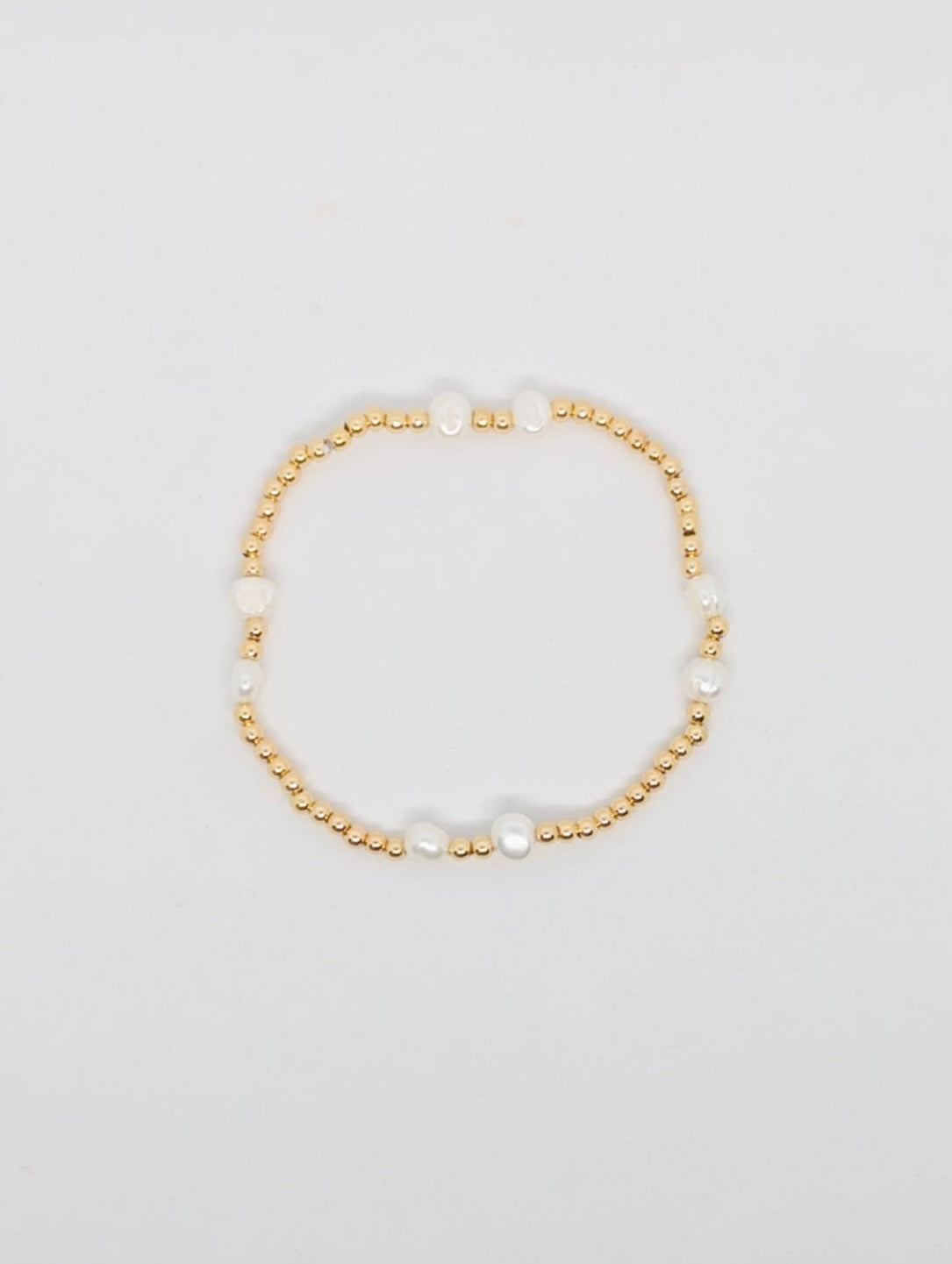 Fresh Water Pearl Gold Beaded Bracelet