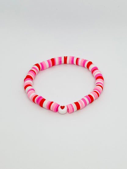 Pink and Red Valentines Day Bracelet Set