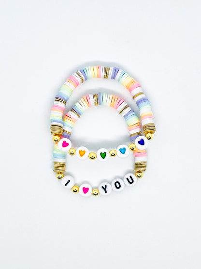 I Heart You Pastel Bracelet Set