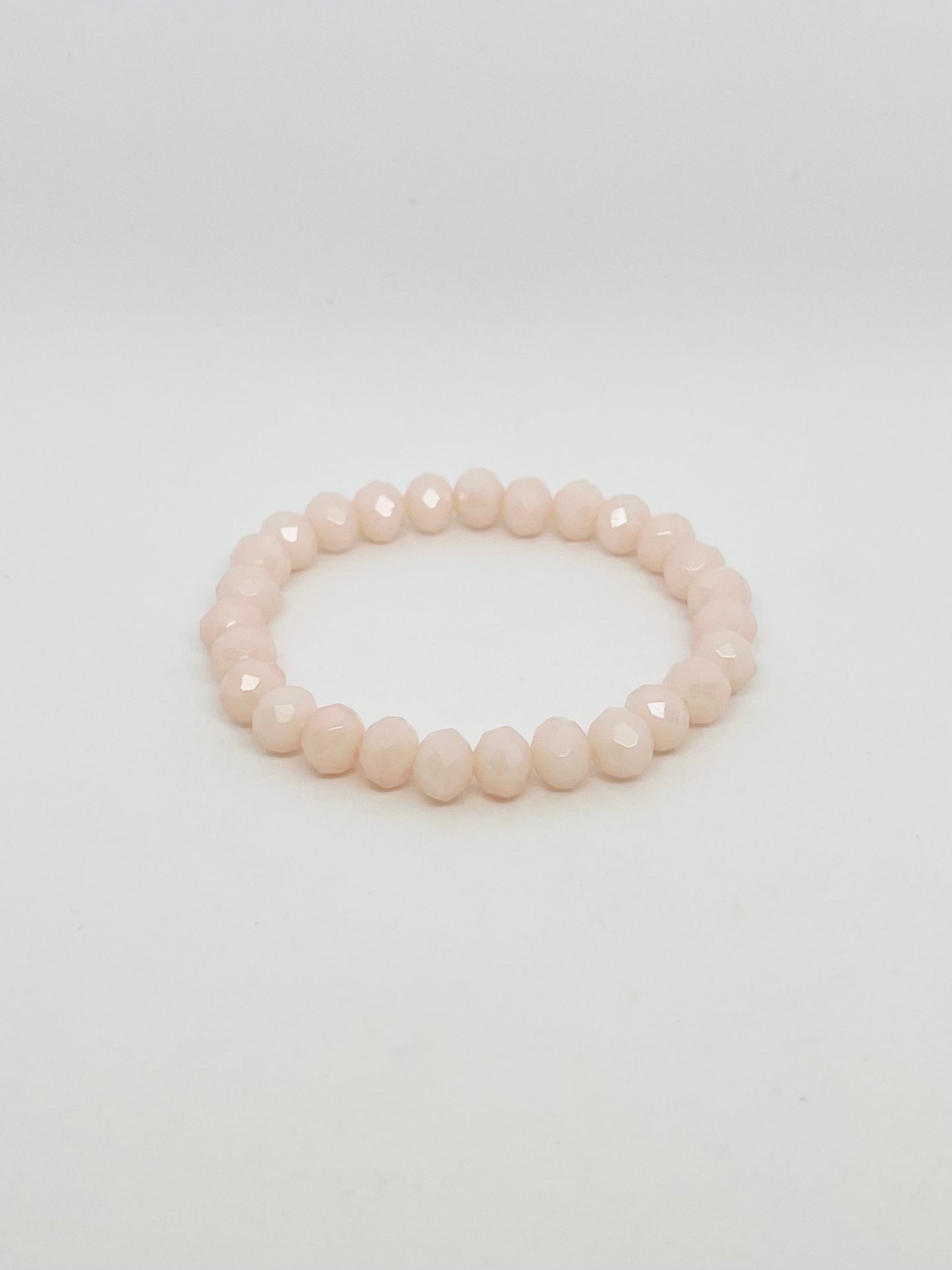 Peachy in Pink Glass Hexagon Bracelet