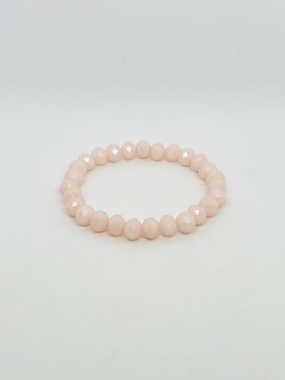 Peachy in Pink Glass Hexagon Bracelet