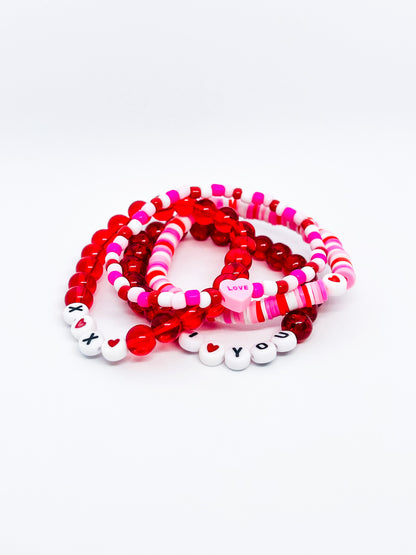 I Love You Red Beaded Bracelet