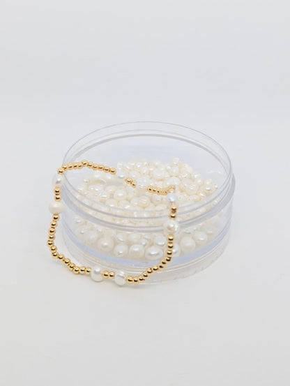 Fresh Water Pearl Gold Beaded Bracelet