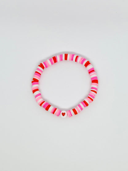 Pink and Red Valentines Day Bracelet Set