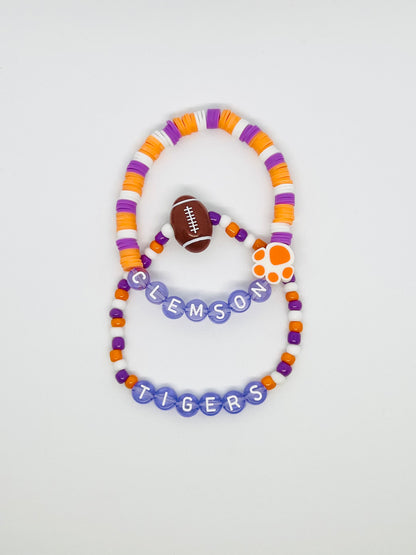 Clemson Purple Bracelet Set