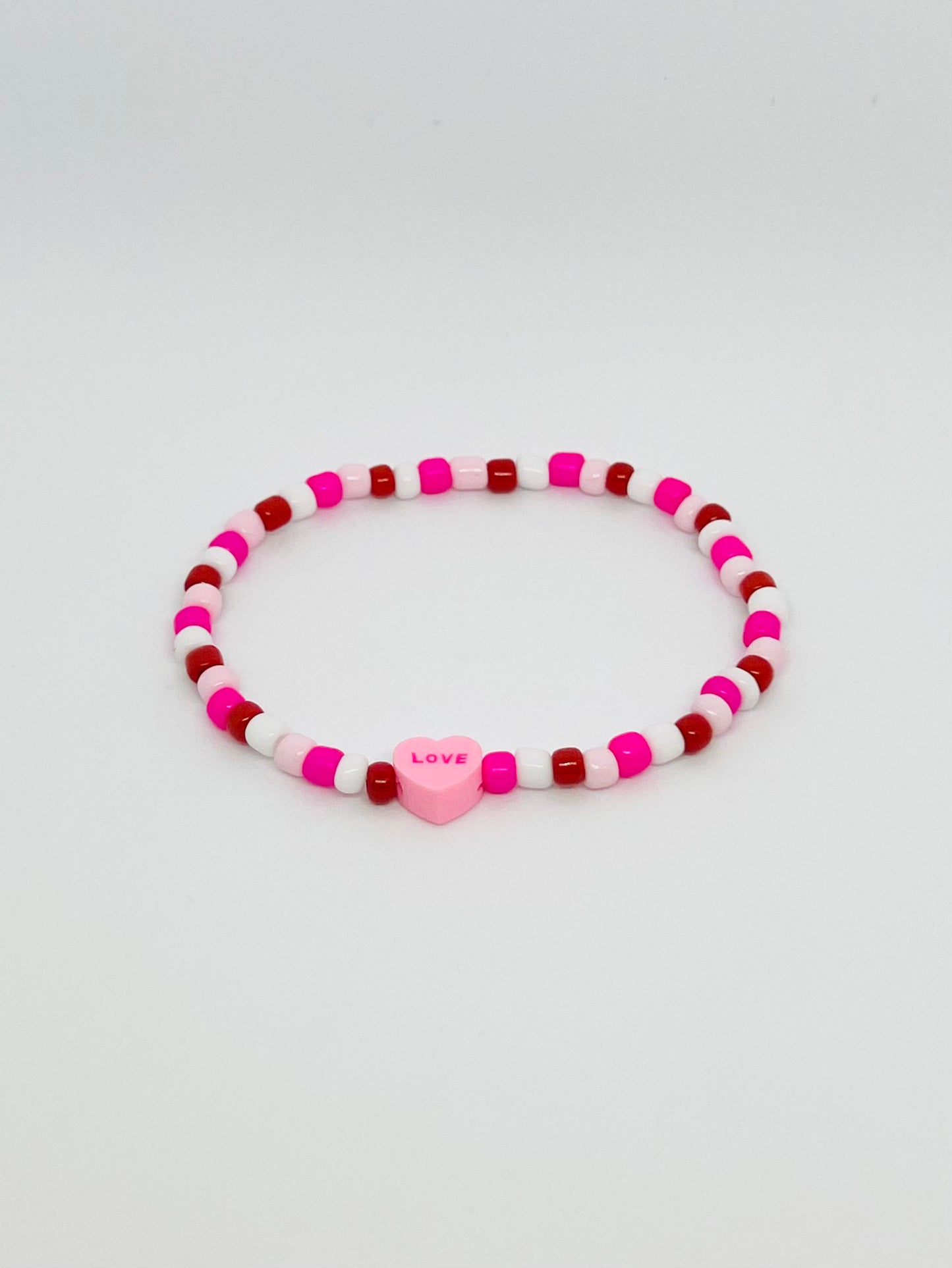 Pink and Red Valentines Day Bracelet Set