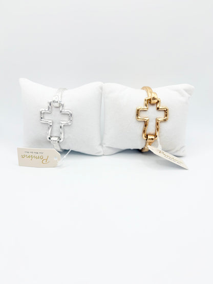 Cross-bound Bangle/Hinge Bracelet