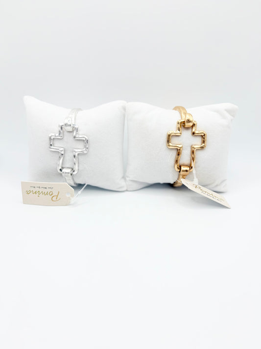 Cross-bound Bangle/Hinge Bracelet