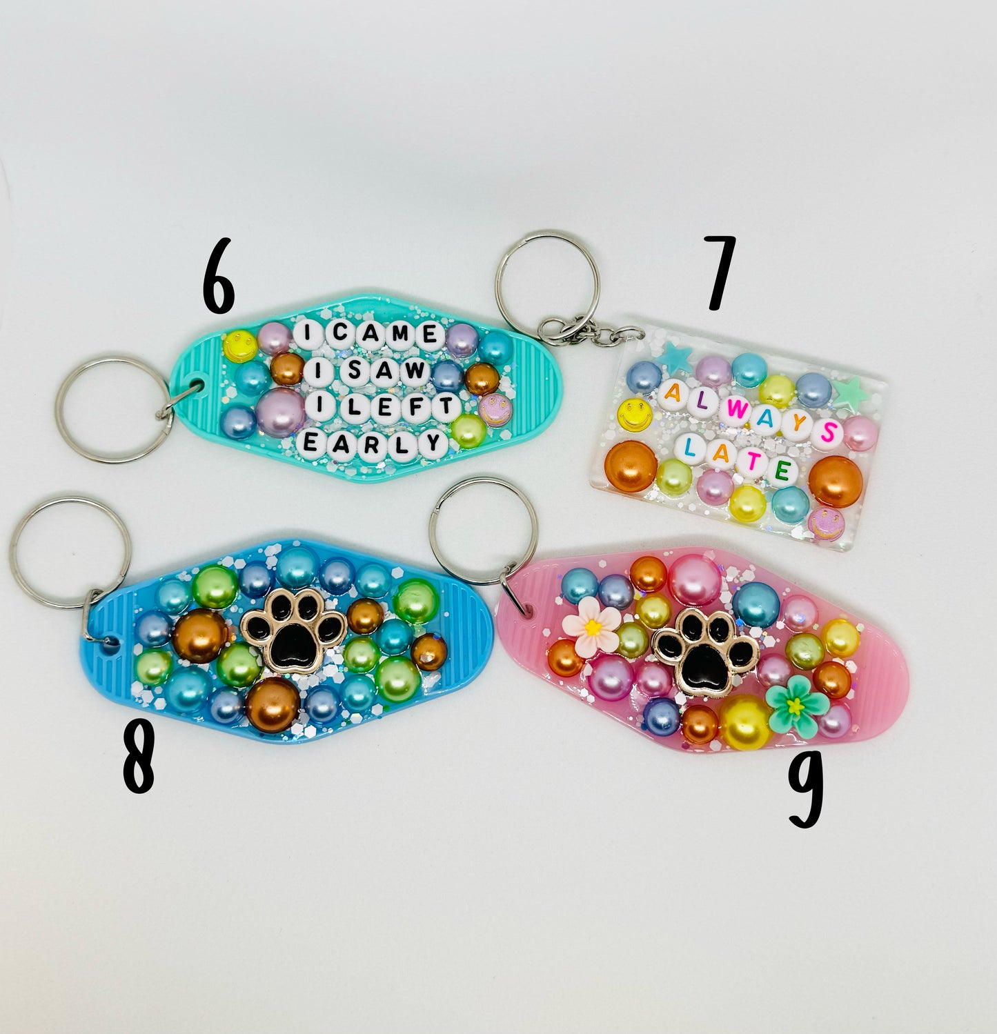 Bejeweled Retro Glitter Resin Custom Keychain Pre-Order