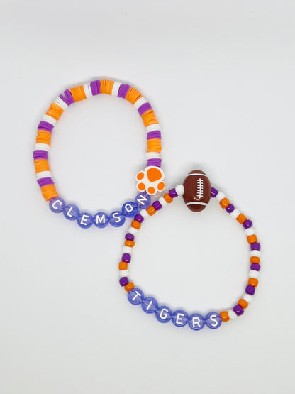 Clemson Purple Bracelet Set