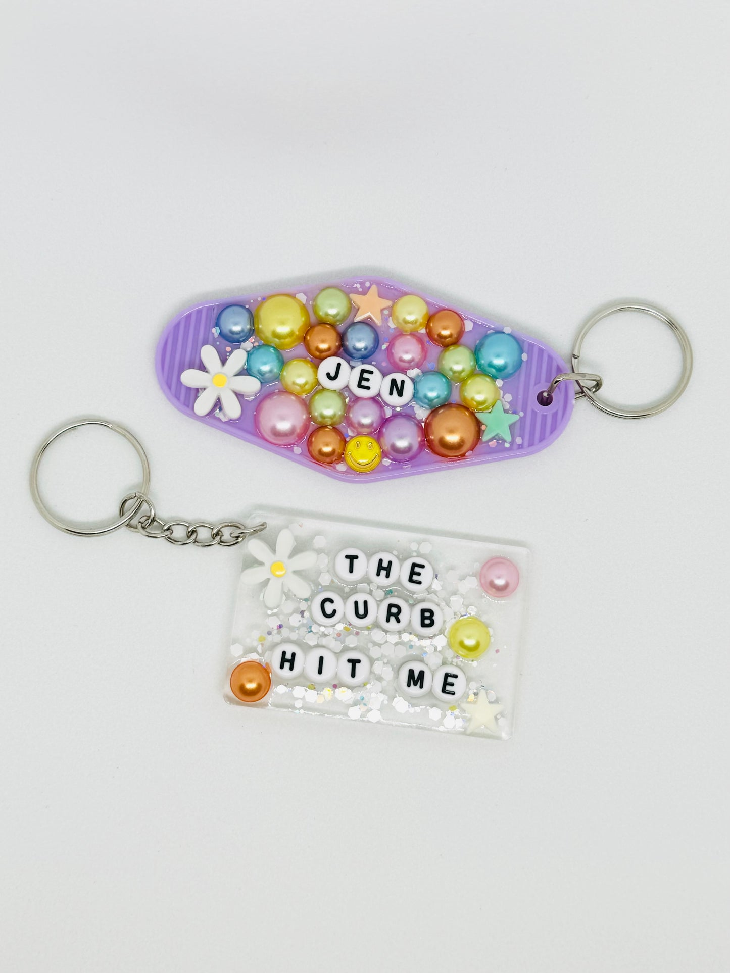 Bejeweled Retro Glitter Resin Custom Keychain Pre-Order