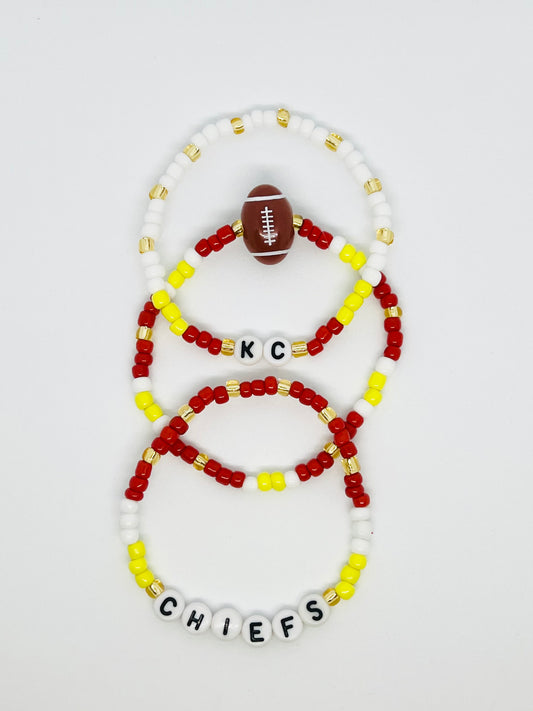 KC Chiefs Set of 3 Bracelets