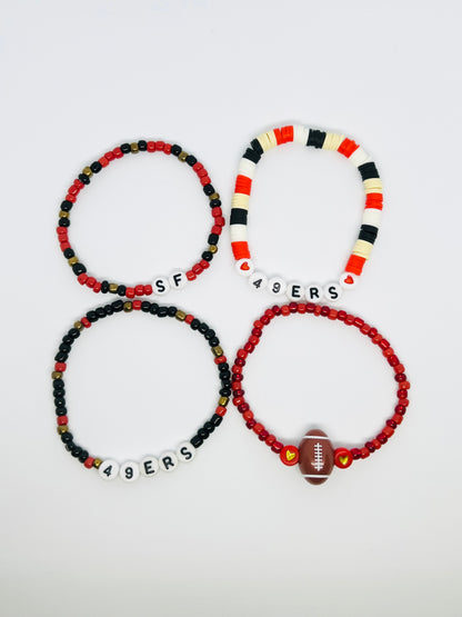 San Fran 49ers Set of 4 Bracelets