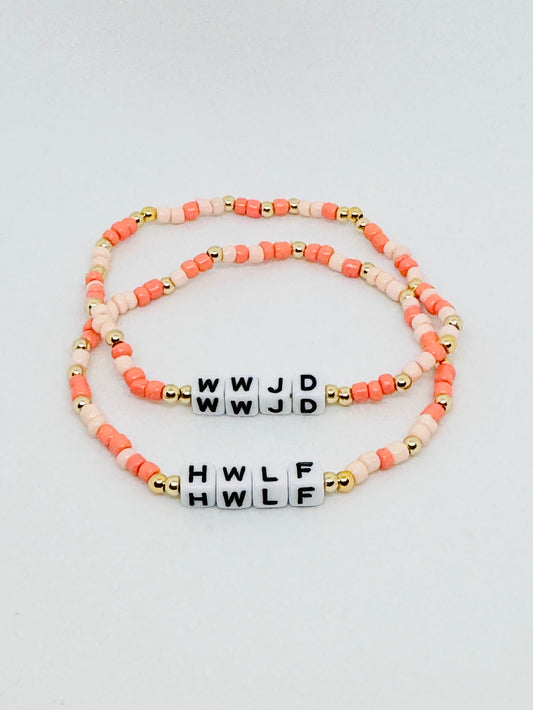 WWJD + HWLF Custom Bracelet Set of 2