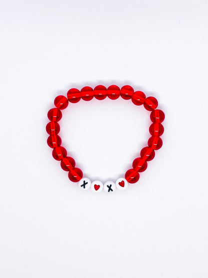 XOXO Red Beaded Bracelet