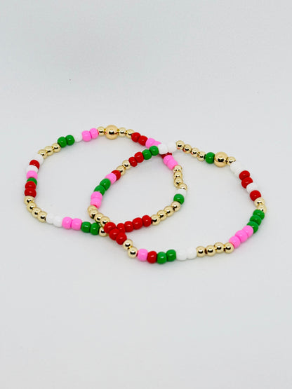 Candy Christmas Beaded Bracelet