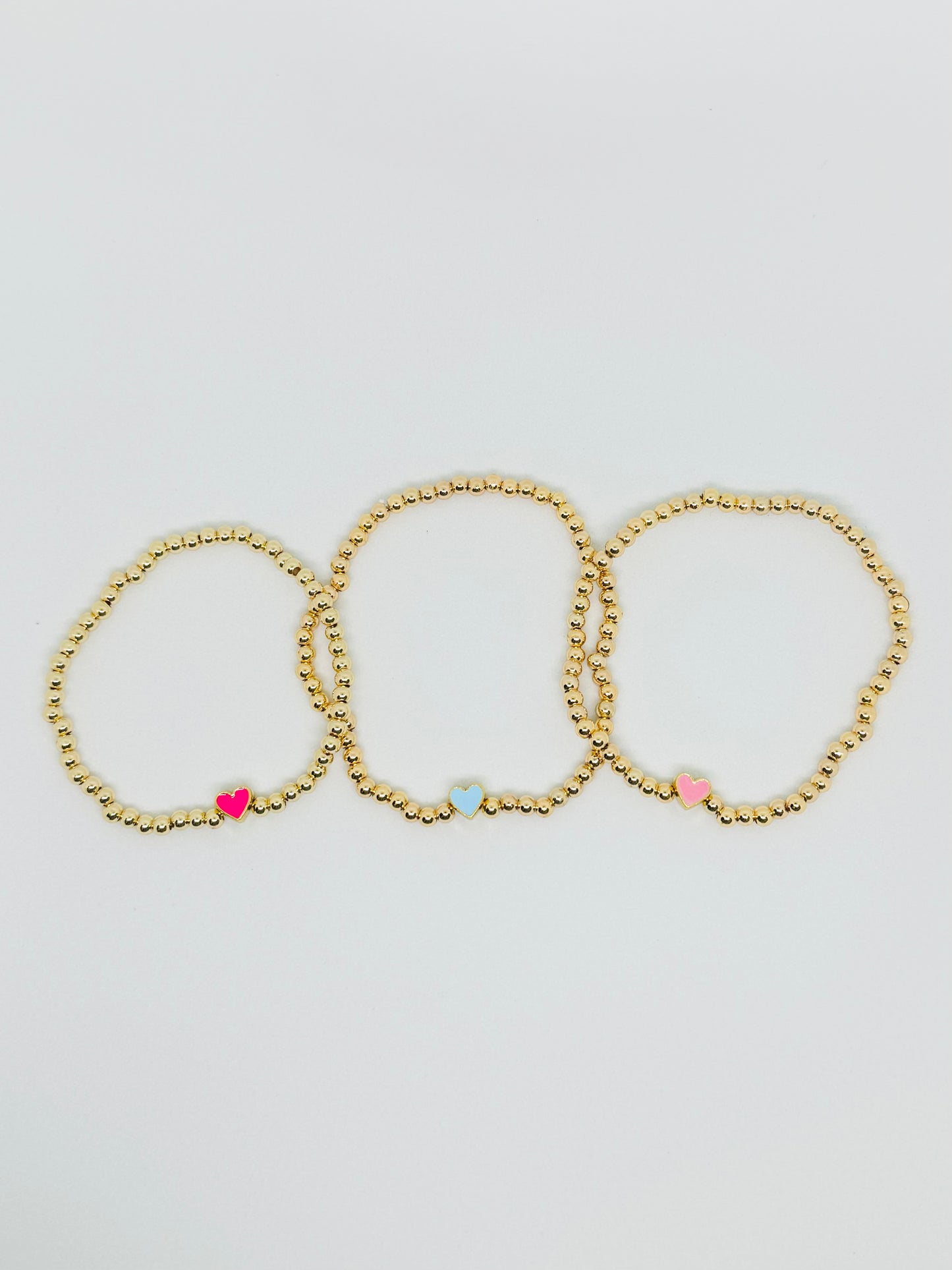 Colorful Heart Gold Beaded Bracelet