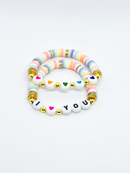 I Heart You Pastel Bracelet Set