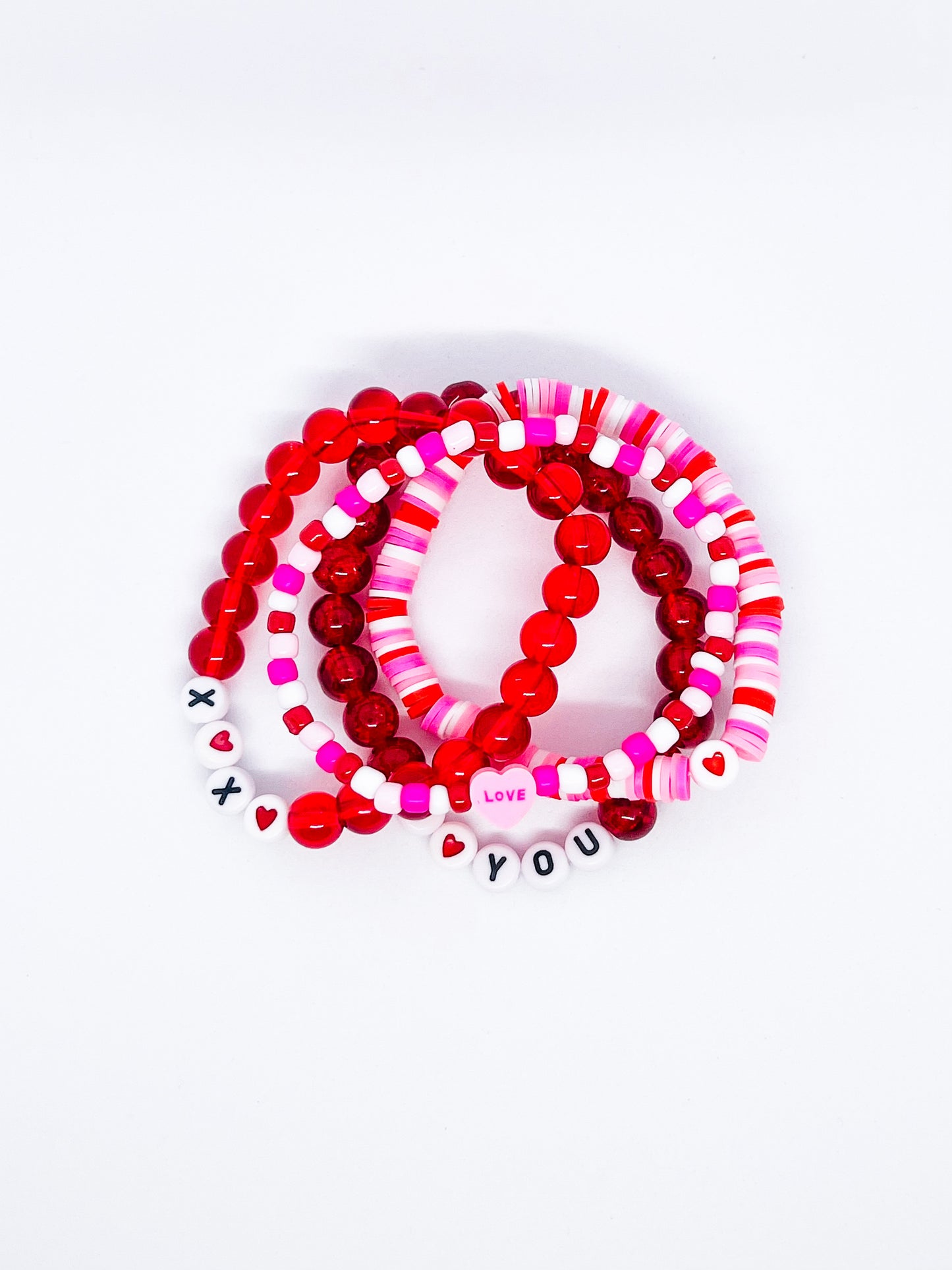 I Love You Red Beaded Bracelet