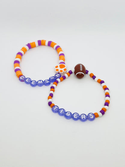 Clemson Purple Bracelet Set