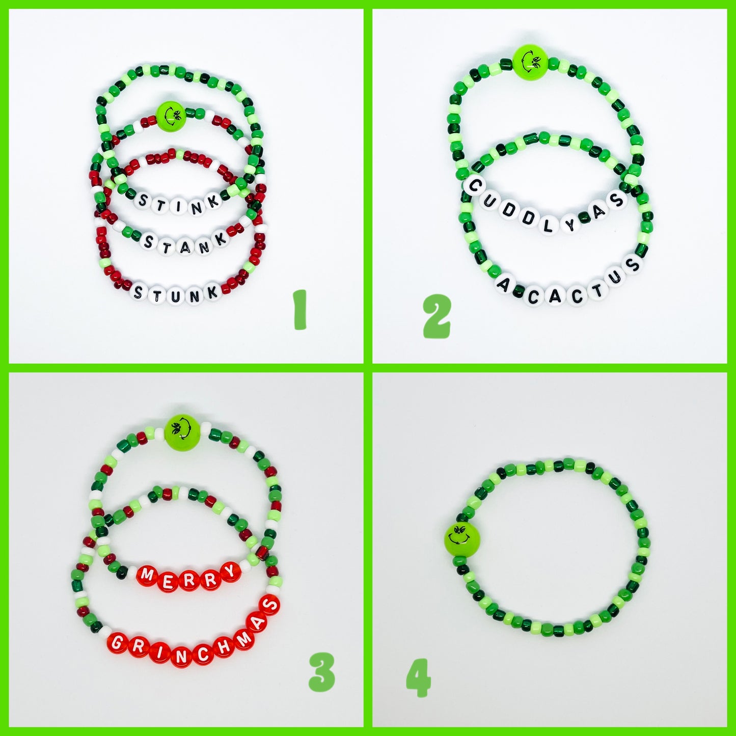 Green Guy G R I N C H Bracelets