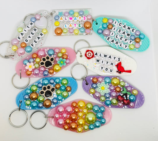 Bejeweled Retro Glitter Resin Custom Keychain Pre-Order