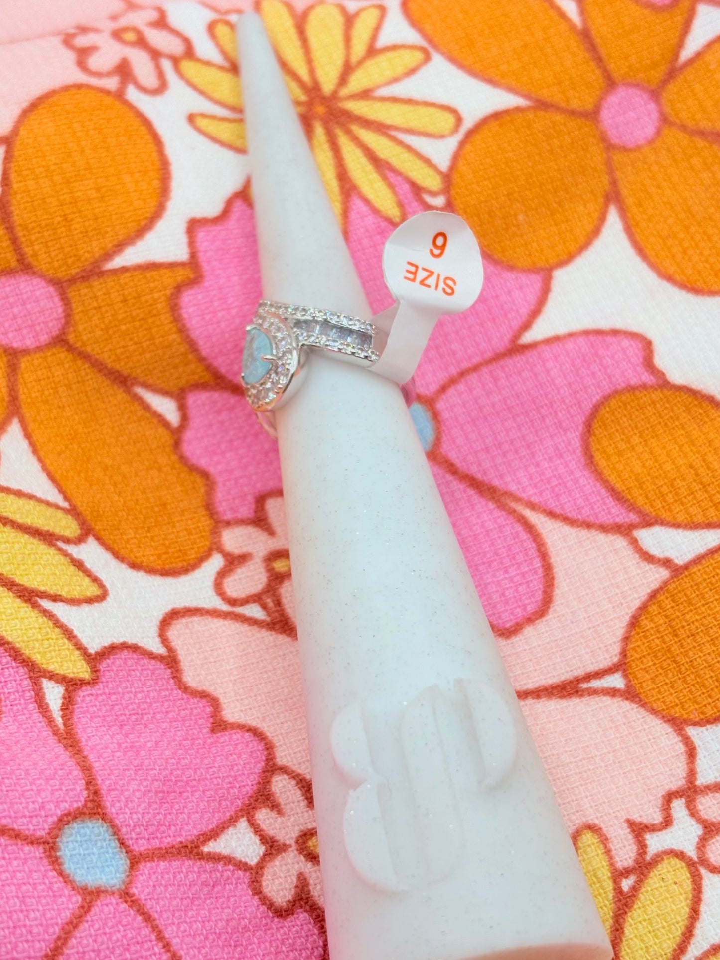 6 - Blue Ice Crystal + Rhodium - No bag