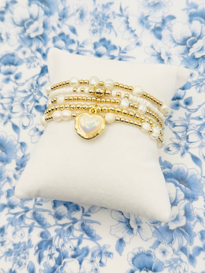 Pearl Crush Gold Beaded Bracelet