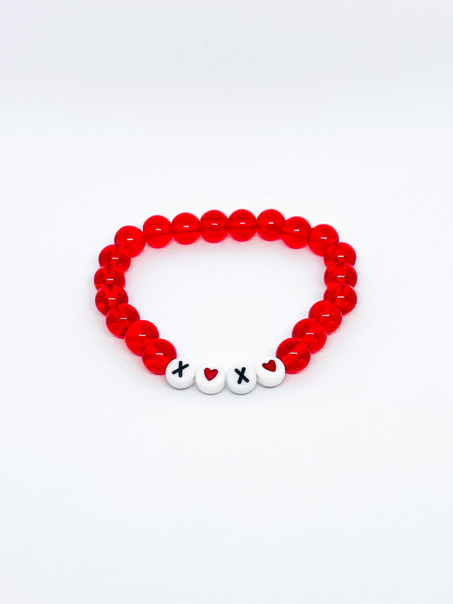 XOXO Red Beaded Bracelet