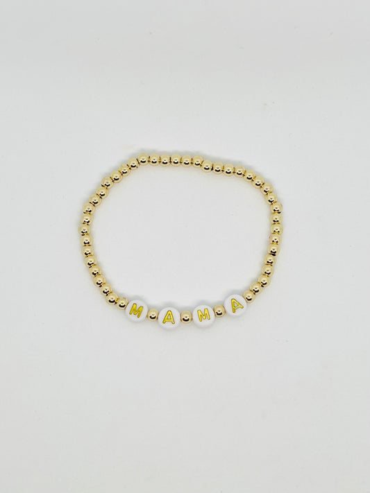 Gold Beaded Mama Bracelet