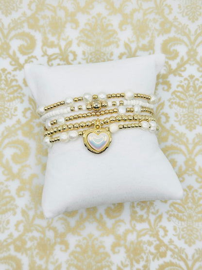 Pearl Crush Gold Beaded Bracelet