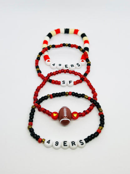 San Fran 49ers Set of 4 Bracelets