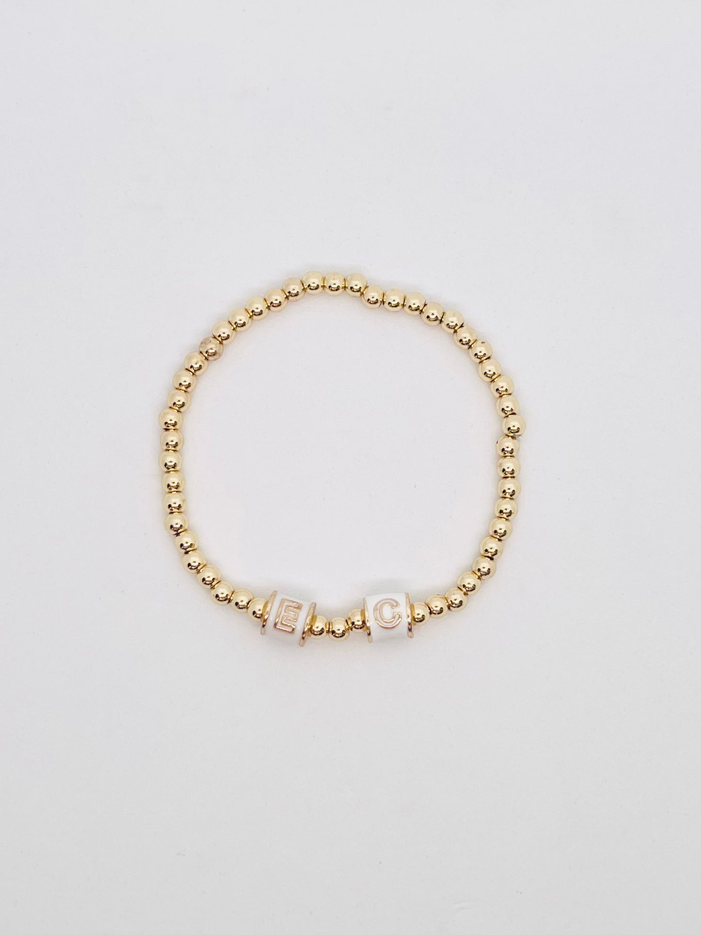 *Pre-Order* Gold Bead Column Initial Bracelet