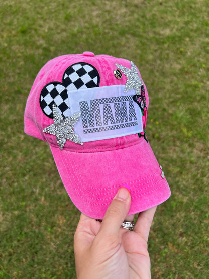 Mama Checkered Baseball Cap with Pony Tail