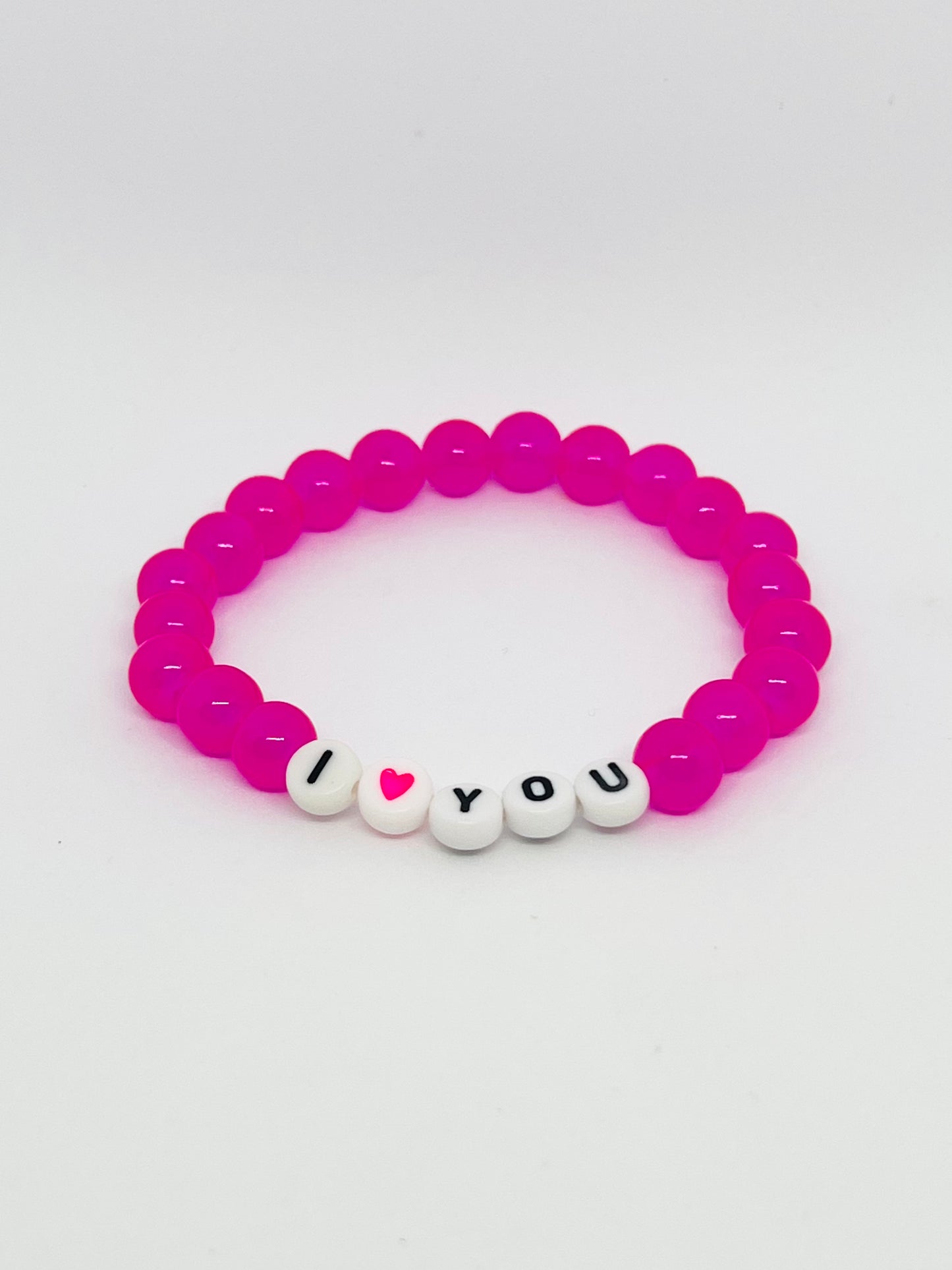 I Heart You Jelly Pink Bracelet