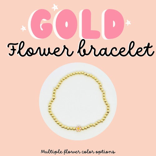 Gold Beaded Flower Bracelet