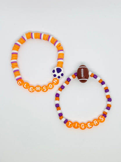 Clemson Orange Bracelet Set