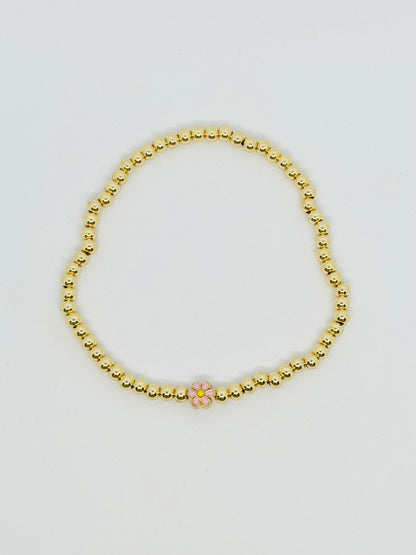 Gold Beaded Flower Bracelet