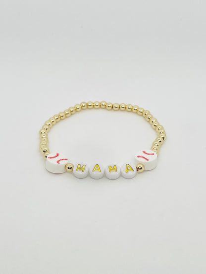 Sport Mama Gold Beaded Bracelet