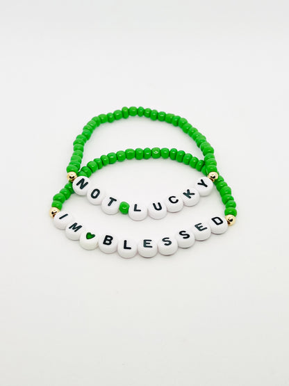 Not Lucky Im Blessed Bracelet Set of 2