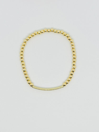 Gold Bar Beaded Bracelet