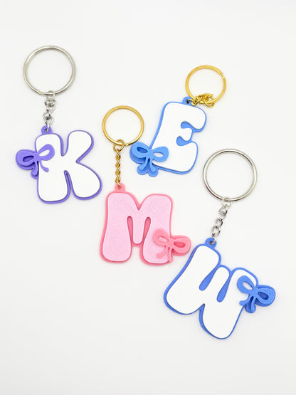Initial Bow Keychain
