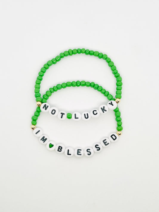 Not Lucky Im Blessed Bracelet Set of 2