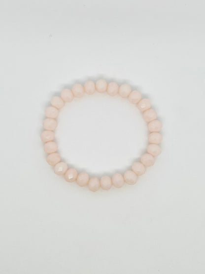 Peachy in Pink Glass Hexagon Bracelet